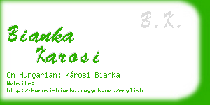 bianka karosi business card