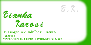 bianka karosi business card